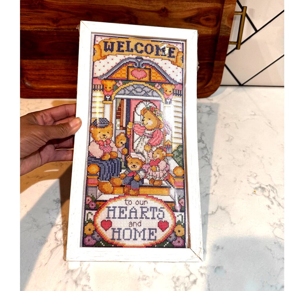 Design Works Crafts cross-stitch framed kit Welcome to our Hearts and Home VTG
